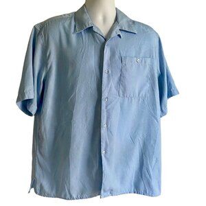 Cabana Sueded Light Blue Short Sleeve Button-Down Shirt Men's Large